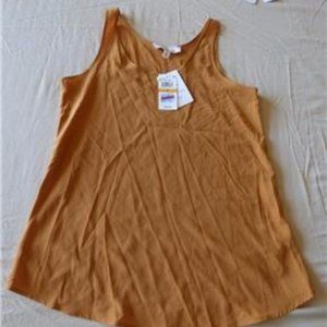 Hippie Rose Junior’s Woven Tank Top, Mustard Seed,